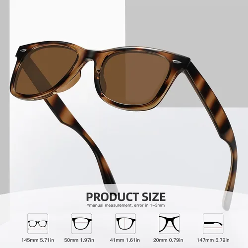 Vista 41 de MEETSUN Polarized Sunglasses for Women Men Classic Retro Square Frame Driving Sun Glasses UV Protection