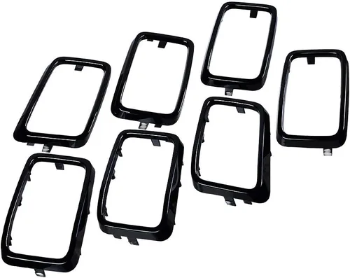Vista 10 de Astra Depot Compatible con 2014 2015 2016 Jeep Grand Cherokee Kit de insertos de cubierta de rejilla de 7 piezas, negro brillante
