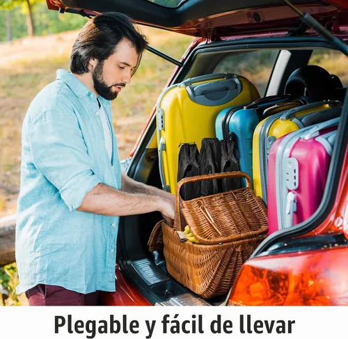Vista 2 de FairySandy 6 sillas de campamento con mesa, sillas plegables resistentes para mesa de campamento exterior, silla plegable con portavasos, bolsas