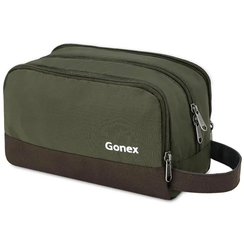 Vista 19 de Gonex Neceser de viaje de nailon, bolsa de afeitado, organizador de artículos de tocador, color negro