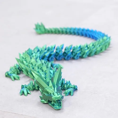 Vista 4 de Juguetes para ansiedad de dragón de cristal con estampado 3D súper grande de 48.82 pulgadas, figuras de animales extra largas y grandes, decoración