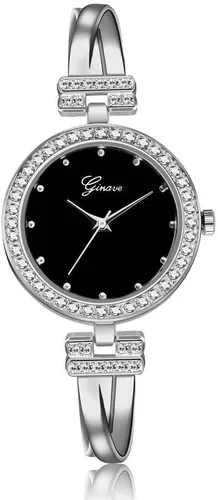 Vista 2 de Weicam Pulsera clásica de dos piezas para mujer, pulsera analógica de cuarzo, conjunto de joyas