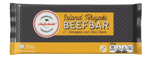 Vista 9 de Aufschnitt Barras de res de chocolate picantes con chocolate oscuro y semillas de chía Certificado Glatt Kosher Sin gluten, sin nitritos, 6