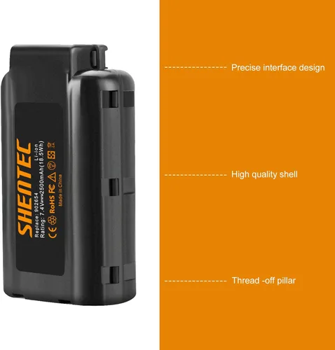 Vista 6 de Shentec - Batería compatible con Paslode 902654 902600 906800 (7,4 V, 2500 mAh)
