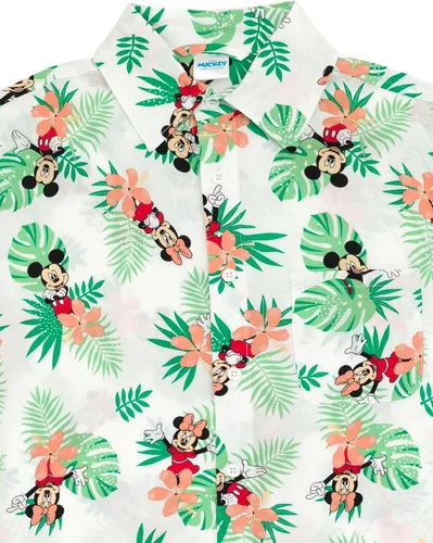 Vista 3 de Disney Mickey Mouse - Camisa hawaiana familiar hawaiana con botones para recién nacido a adulto