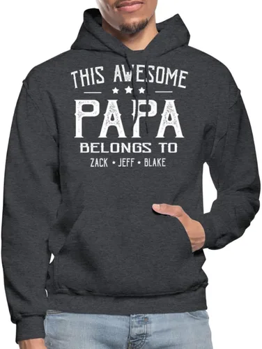 Vista 4 de IZI POD This Awesome Dad Belongs to Shirt - Camisa personalizada para papá con nombre del niño - Regalos de cumpleaños - Camisas de papá para hombre