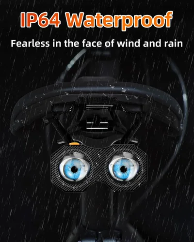 Vista 6 de Luz trasera de bicicleta de Demon Eyes mejorada 2026, luz trasera LED inteligente impermeable con 82 preajustes, ojos programables, luz trasera
