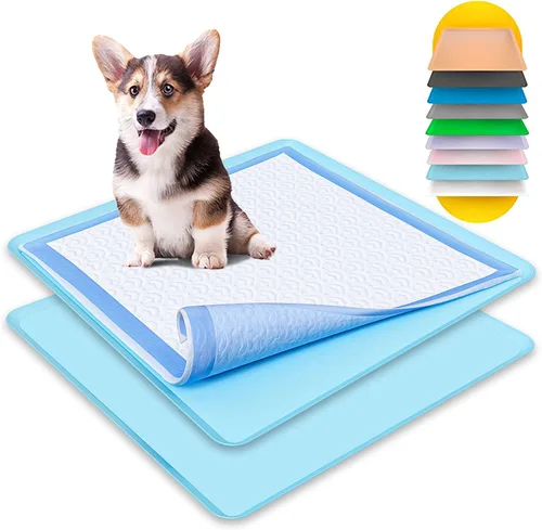 Vista 10 de Skywin TidyFriend - Soporte para orina de perro apto para viajes de hasta 24 x 24 pulgadas, alfombrilla de silicona flexible enrollable con borde