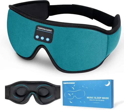 Vista 10 de Cubre ojos Bluetooth 5.0 inalámbricos 3D, audífonos para dormir lavables con altavoces estéreo ultradelgados ajustables, micrófono manos libres