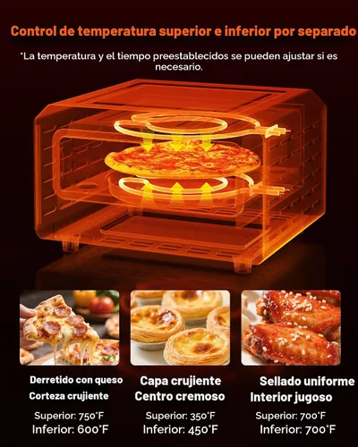 Vista 4 de Horno de pizza eléctrico VEVOR, Smart Pizzas Maker interior con 5 ajustes preestablecidos, horno de pizza de encimera de 12 pulgadas con pantalla