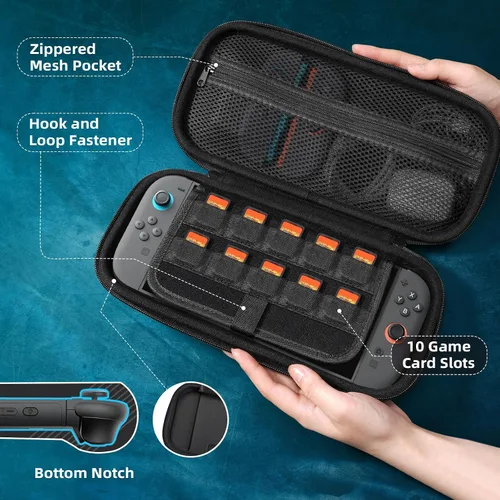 Vista 5 de TiMOVO Carrying Case for Nintendo Switch 2 (2025), Large Capacity Protective Hard Shell Portable Travel Case Pouch for Switch 2, with 10 Game Card