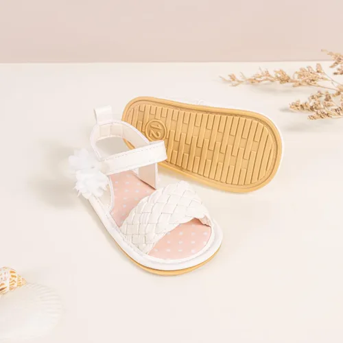 Vista 45 de Meckior Sandalias de verano con punta abierta y suave de piel sintética para bebés y niñas pequeñas