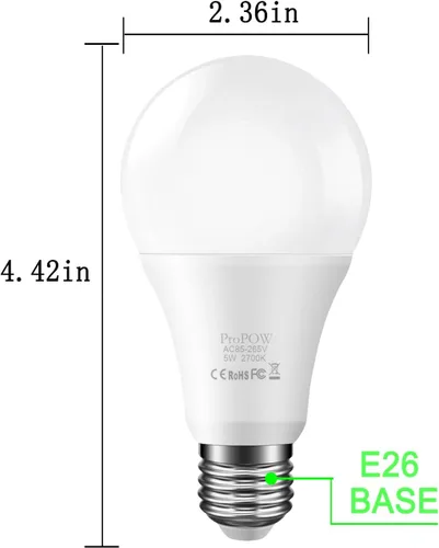 Vista 5 de Bombilla de luz del atardecer al amanecer, bombillas LED inteligentes con sensor de 5 W A19 de encendido/apagado automático, lámpara de iluminación