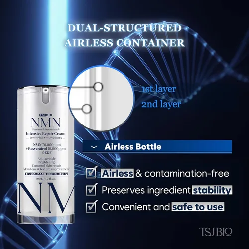 Vista 4 de Crema de renovación intensiva NMN - Lujoso tratamiento nocturno con NMN 70,000PPM, resveratrol y crecimiento 9