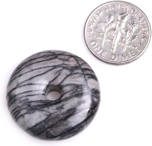 Vista 3 de Anillo de piedra arenisca círculo donuts perlas para hacer joyas naturales semipreciosas 0.984 in oro marrón JOE Forman