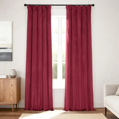 Vista 44 de HPD Half Price Drapes Cortinas Opacas Térmicas de Terciopelo Signature para Sala de Estar de 63 Pulgadas de Largo (1 Panel) con Bolsillo para Barra