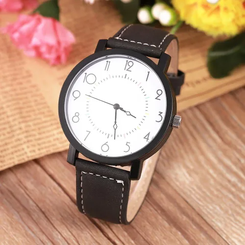 Vista 5 de Reloj de pulsera de cuarzo VGEBY con correa de PU analógica de cuarzo y esfera redonda