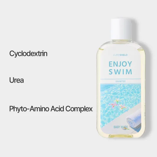 Vista 3 de Enjoy Swim - Champú nadador – Tratamientos para el cabello con agua dura, eliminación de olores a cloro, hidratante, 6.78 onzas (almizcle bebé)