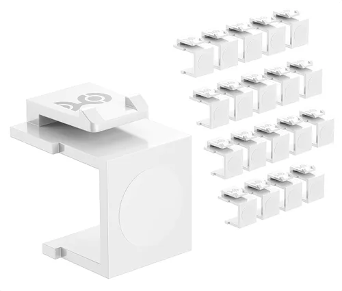 Vista 7 de Cable Matters Paquete de 20 insertos Keystone en blanco, negro Insertos en blanco, para placas de pared Keystone y paneles de conexión
