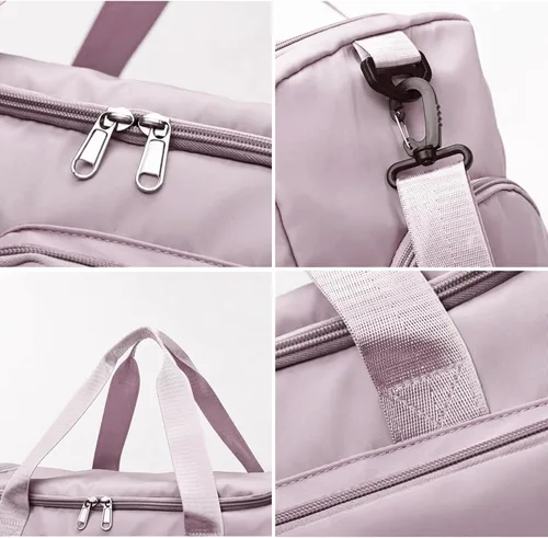 Vista 5 de Suruid Bolsa de gimnasio deportiva con compartimento para zapatos, bolsa de viaje con bolsillo separado seco y húmedo para hombres y mujeres, bolsa