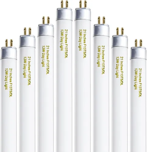 Vista 9 de Konideke Paquete de 8 bombillas fluorescentes T5 de 21 pulgadas, 13 W, luz diurna 6500K, F13T5D para debajo del gabinete, base G5 de 750 lúmenes