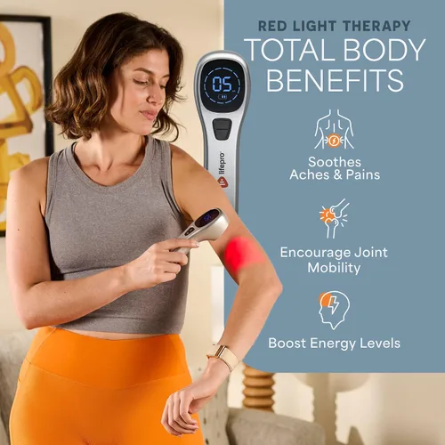 Vista 2 de Lifepro - Dispositivo de terapia de luz infrarroja y roja para el alivio del dolor en articulaciones y músculos, luz infrarroja cercana portátil
