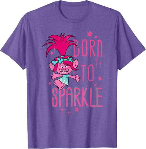 Vista 11 de DreamWorks Trolls Camiseta Born to Sparkle Negro