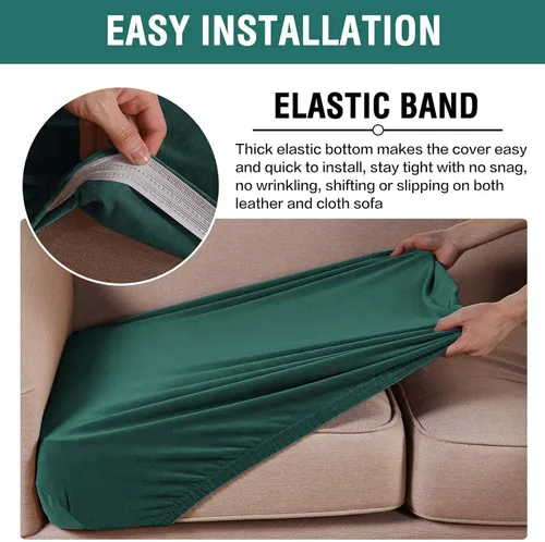 Vista 3 de Funda de cojín elástica de terciopelo para sofá individual en forma de L para sofá Chaise Longue, funda para sofá de 1, 2, 3 cojines, protector Azul