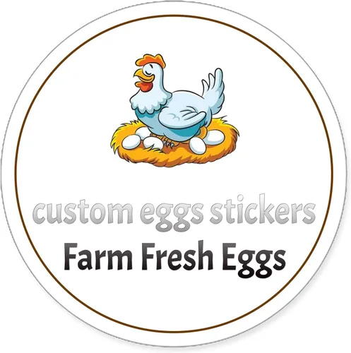 Vista 17 de (3.8 x 1.7 pulgadas) Etiquetas adhesivas personalizadas para cartón de huevos frescos de granja, etiquetas adhesivas personalizadas de huevo
