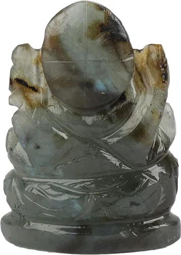 Vista 4 de gemhub Estatua de Ganesha tallada a mano aprox. 179 quilates de labradorita natural