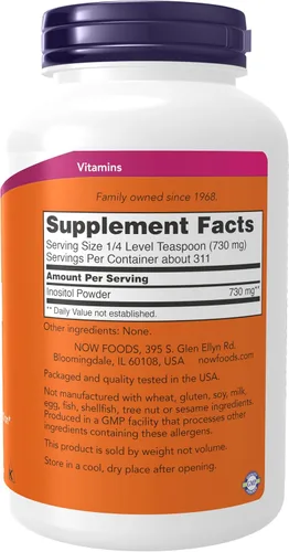 Vista 2 de Now Foods Inositol en polvo, 8 oz.