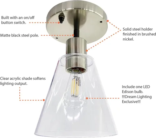 Vista 3 de Luz LED interior de RV con interruptor, repuesto de bombilla Edison de 12 voltios, remolque, barco, iluminación de techo, lámpara de decoración