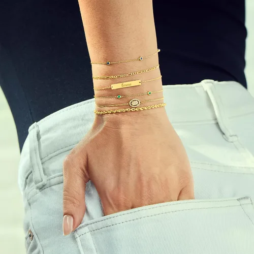 Vista 4 de RS Pure by Ross-Simons 0.20 ct. t.w. Sapphire Station Bracelet in 14kt Yellow Gold