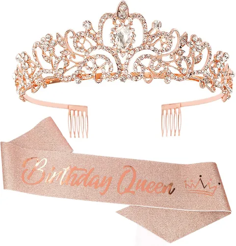 Vista 13 de COCIDE Kit de tiara y coronas plateadas de cumpleaños, tiara plateada, corona, banda, diadema de diamantes de imitación, banda con purpurina para 1