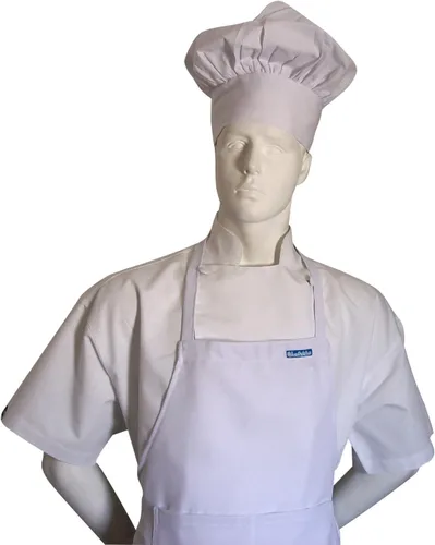 Vista 2 de CHEFSKIN Delantal de chef original Lite blanco con correas de cuello totalmente ajustables, tamaño pequeño