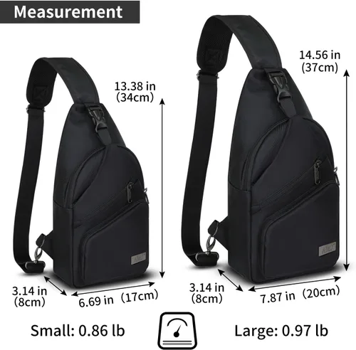 Vista 2 de AMJ Bolso cruzado tipo bandolera para hombres y mujeres, mochila de hombro casual, mochila de pecho tipo morral para senderismo y viajes