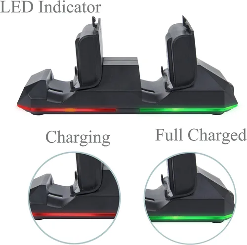 Vista 4 de megadream Gaming Docking Station Dock de Carga con batería recargable Dual 300mAh External Pack Charge Cable Indicador LED de carga para Microsoft