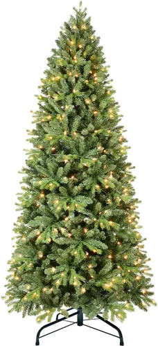 Vista 2 de 7.5ft PE PVC Artificial Christmas Tree and Metal Stand