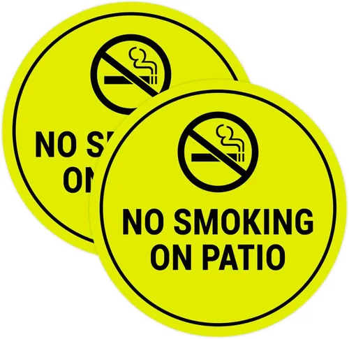 Vista 21 de Signs ByLITA Cartel de "No fumar en el patio" (Negro) - Pequeño