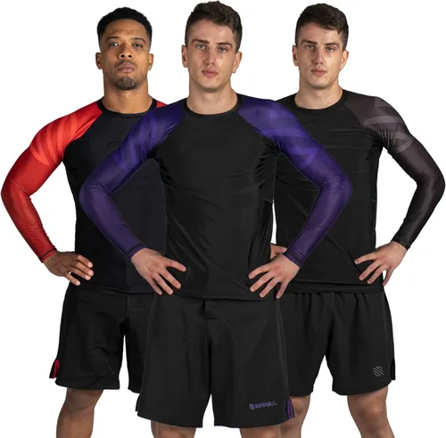 Vista 10 de Sanabul Essential - Camiseta de compresión de manga larga para entrenamiento de MMA, BJJ, lucha libre, agarre y Jiu Jitsu sin gi Todo negro