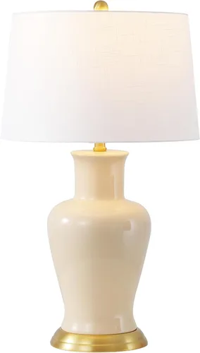 Vista 15 de JONATHAN Y Julian Classic - Lámpara de mesa LED de cerámica de 29 pulgadas Blanco/Dorado