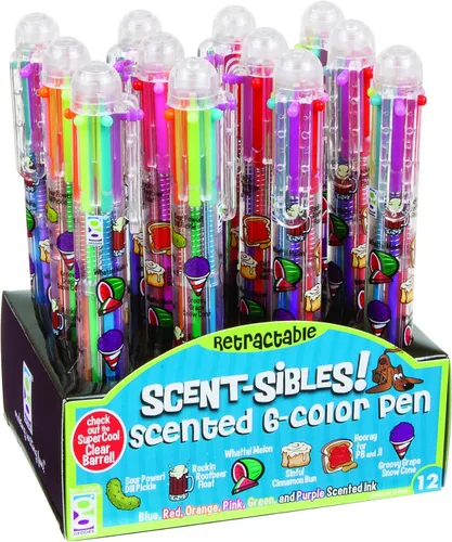 Vista 3 de Raymond Geddes Scent-Sibles - Juego de bolígrafos multicolor de 6 colores con tinta perfumada (paquete de 12)