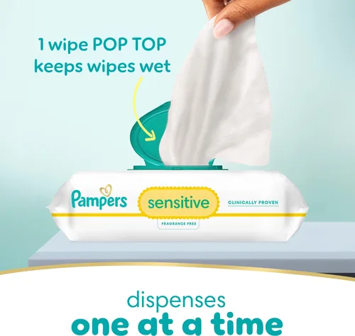 Vista 15 de PAMPERS Swaddlers 360 - Pañales con sistema de ajuste, talla 3, 156 unidades, con toallitas para bebé sensibles, 4 paquetes con tapa abatible