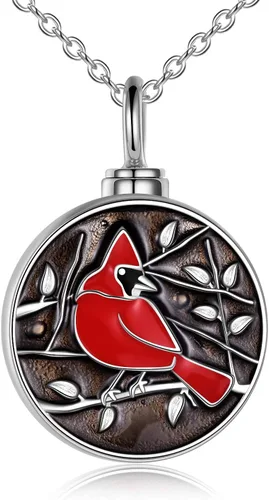 Vista 8 de Collar de urna de girasol de plata de ley para cenizas, joyería de cremación de flores rosas para cenizas