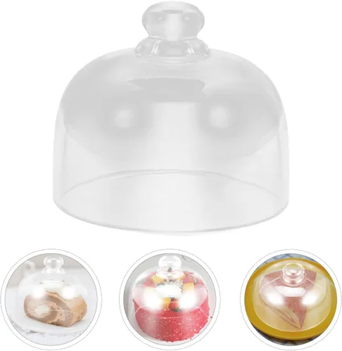 Vista 7 de HEALLILY Cubierta de cristal para tartas, cúpula de 3.93 pulgadas, cubierta protectora transparente para postres de alimentos, exhibición