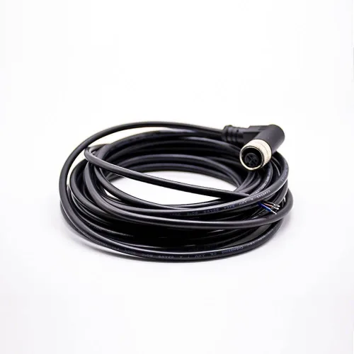 Vista 7 de Elecbee Conector M12 A-Code Cable sobremoldeado de ángulo recto de cabeza hembra única (cable de 3 pines de 16.4 ft/16.4 pies)