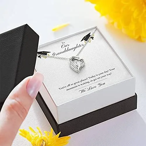 Vista 2 de Collar con colgante Felicitaciones por tu graduación para nieta, regalo para cumpleaños, Navidad, día de San Valentín, día de la madre, collar