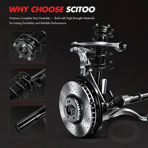 Vista 3 de SCITOO Par delantero de puntal y muelle completo compatible con 2010-2012 para Lincoln MKS Complete Struts 11545 11546