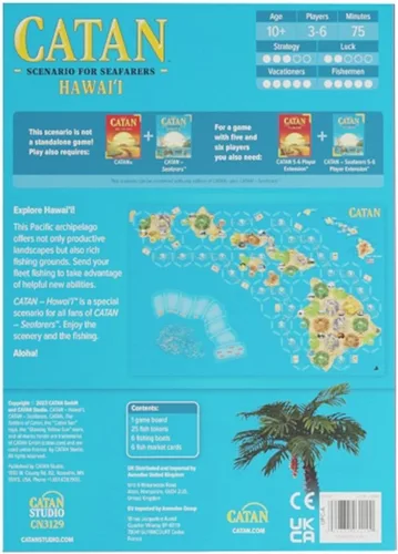 Vista 3 de CATAN Hawai'i SCENARIO EXPANSION - Excursión de Pesca Tropical para CATAN Seafarers! Juego de Estrategia, Juego Familiar para Niños y Adultos