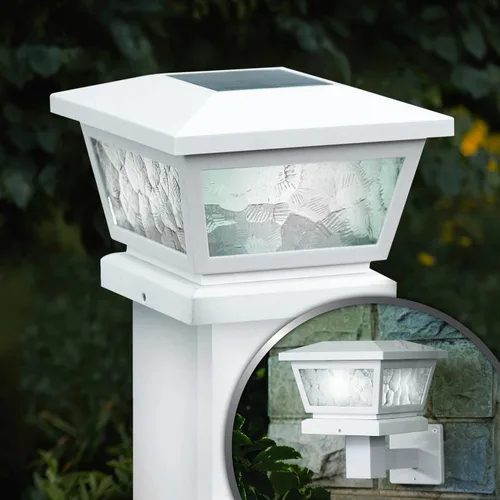 Vista 2 de Classy Caps Fairmont - Tapa solar para poste y lámpara de pared, se adapta a postes de cubierta y valla de 3.5 x 3.5 pulgadas, 4 x 4 pulgadas y 5 x